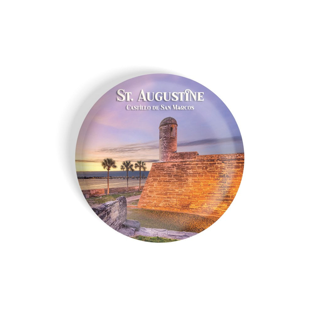 dhcrafts Round Fridge Magnet Multicolor St. Augustine Castillo De San Marcos D1 Glossy Finish Design Pack of 1 (75 mm)